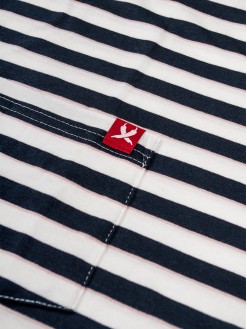 Navy/Pink Stripes, men's pocket t-shirt