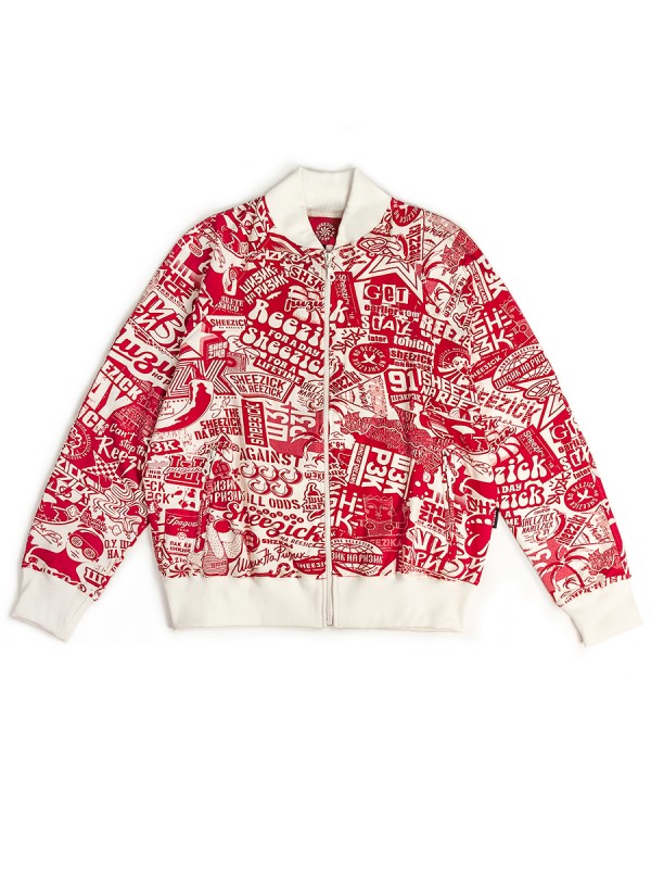 Red pattern, bomber track top